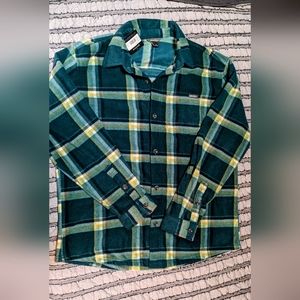 EDDIE BAUER mens NWT fleece long sleeve buttonfront shacket shirt plaid XL
